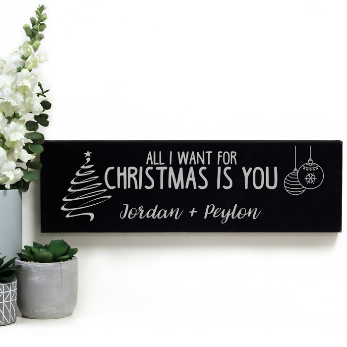 Personalized "All I Want for Christmas is You" Wall Sign