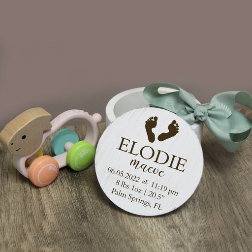 Personalized gift for newborn baby with birth stats