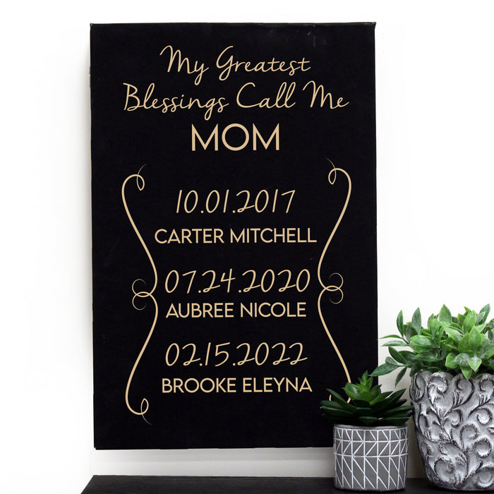 Personalized Mom's Greatest Blessings Wall Sign