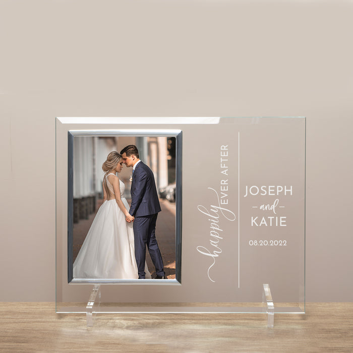 custom engraved happily ever after wedding picture frame