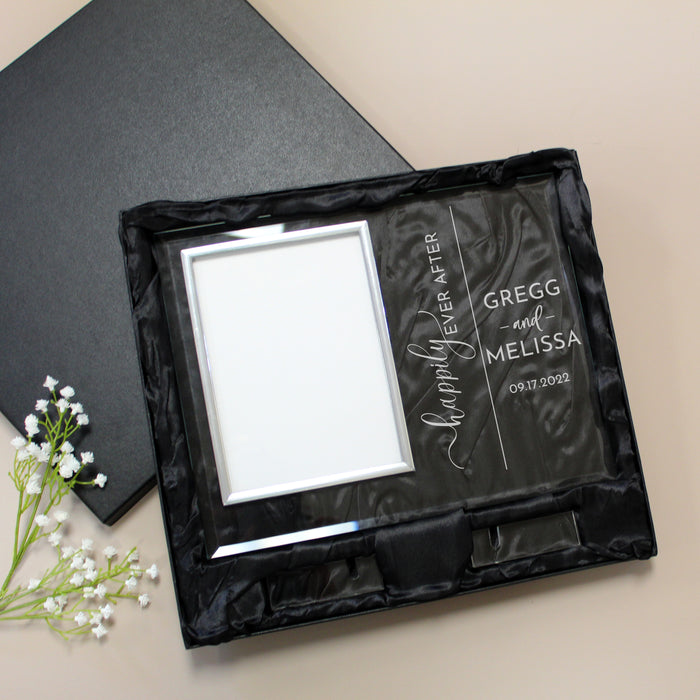 Personalized Happily Ever After Glass Picture Frame