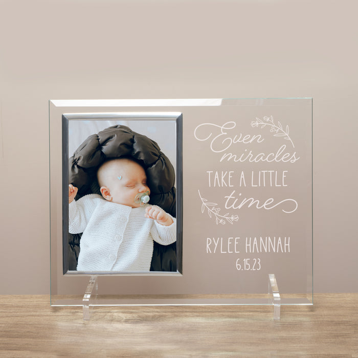 Personalized Miracle Baby Glass Picture Frame