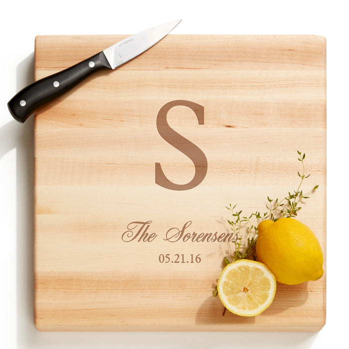 MOM Personalized with Kid's Names Maple Laser Engraved Cutting Board