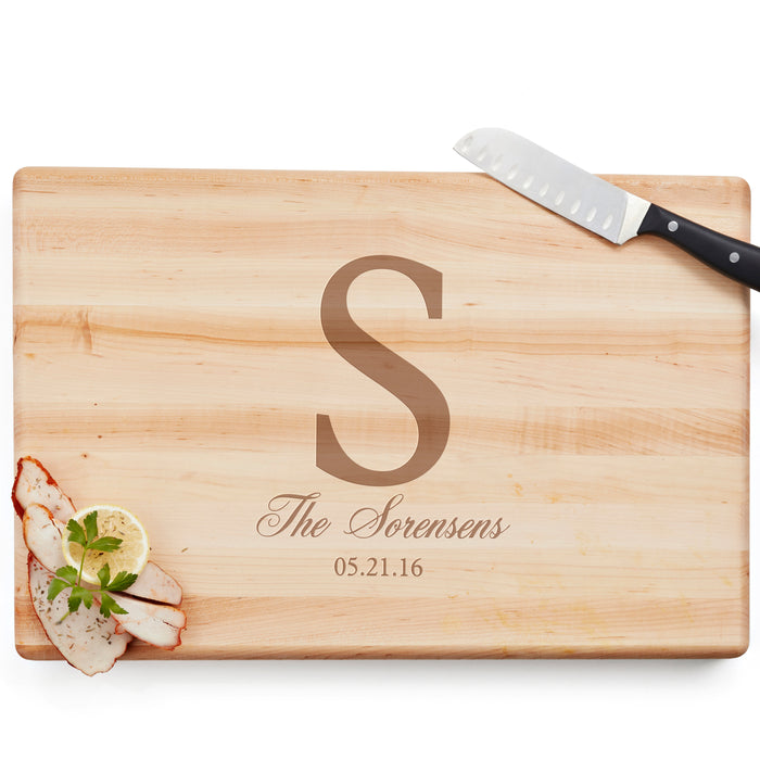 Personalized Classic Family Monogram Cutting Board