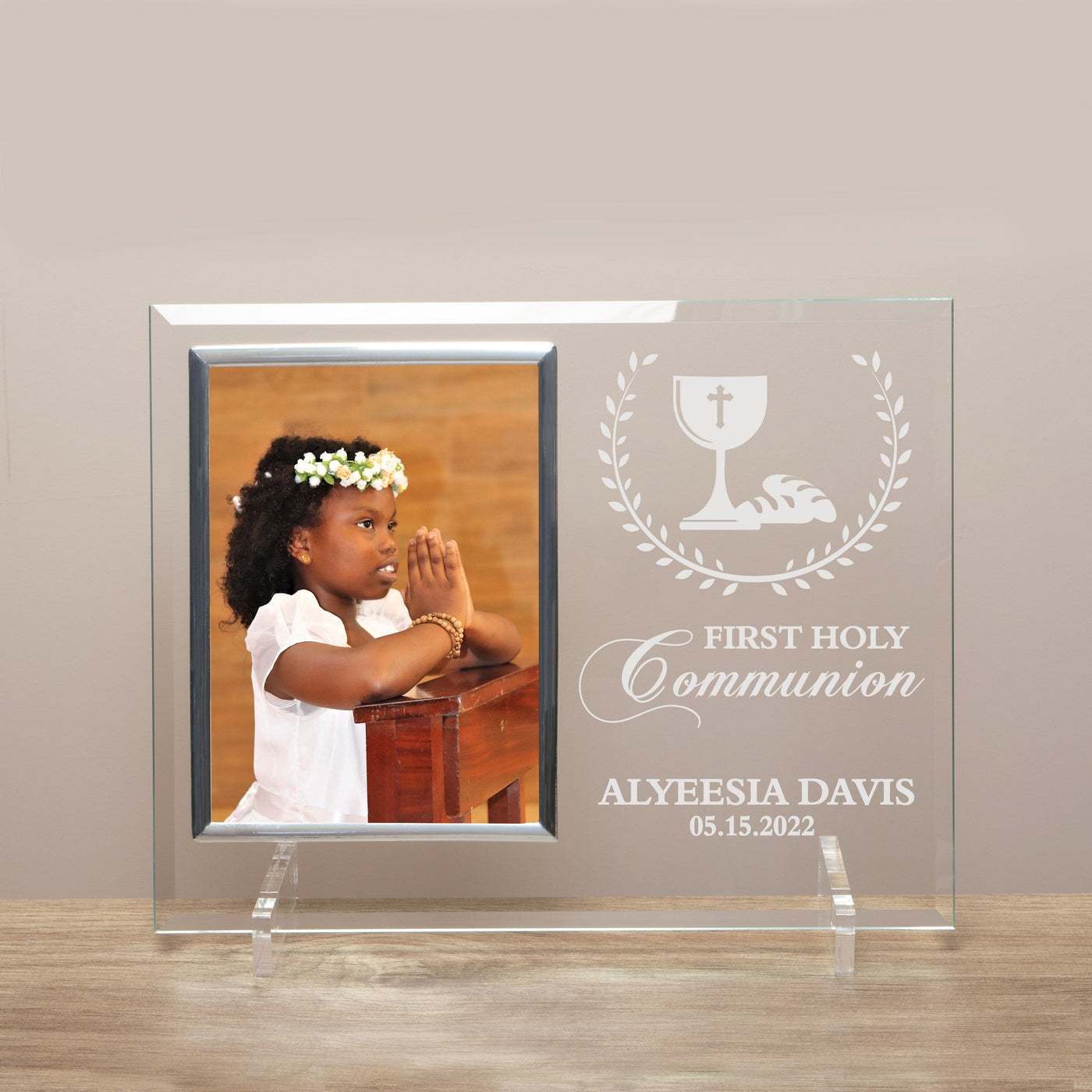 Personalized First Communion Glass Picture Frame — 28 Collective