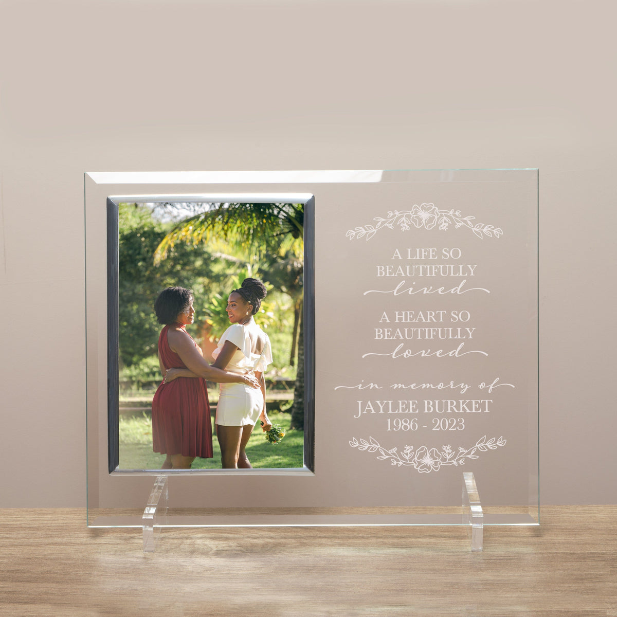 Personalized In Memory of Beautiful Life Glass Picture Frame — 28 ...