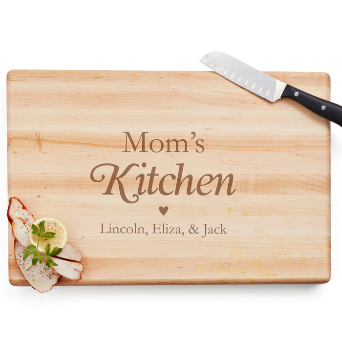 Personalized Mom's Kitchen Cutting Board in Maple — 28 Collective