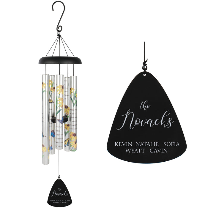 Personalized "Be Grateful" Wind Chime with Family's Names