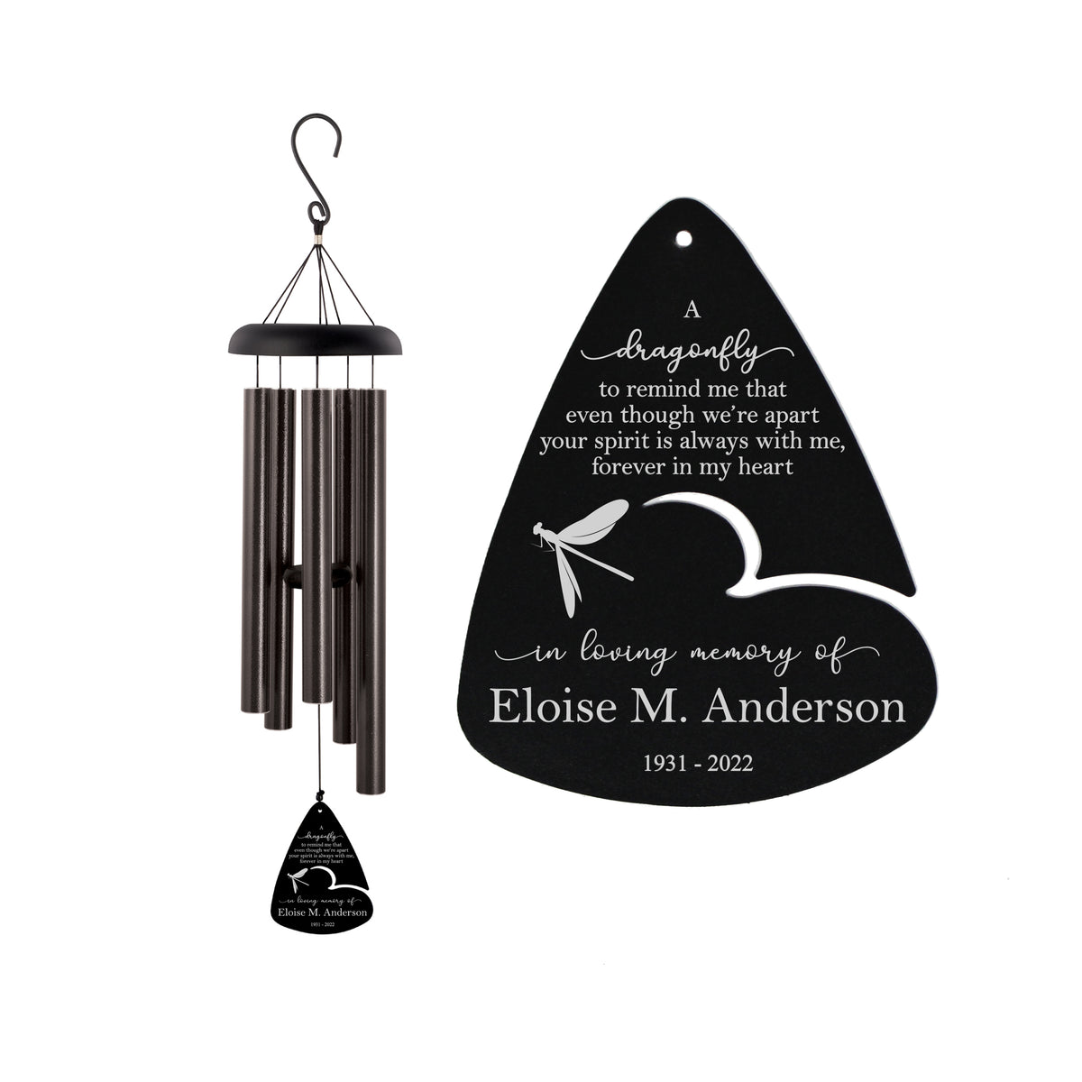 Personalized Dragonfly Memorial Wind Chime — 28 Collective