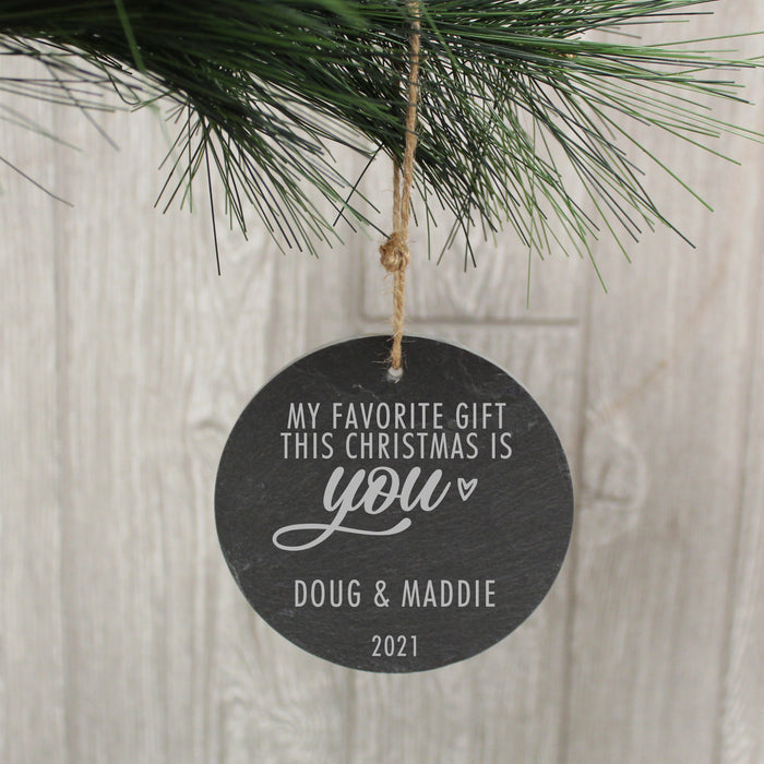 Personalized My Favorite Gift is You Christmas Ornament