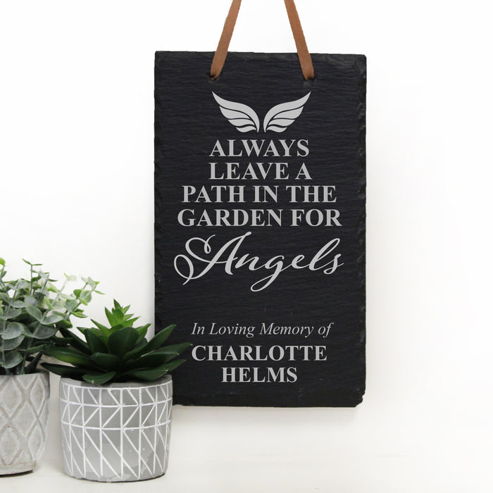 Personalized "Path for Angels" Memorial Slate Garden Sign