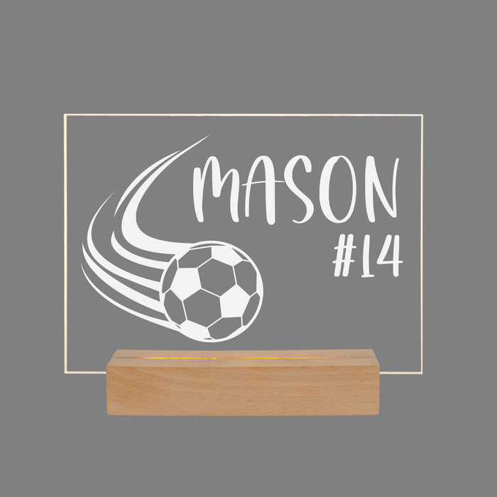 Personalized soccer LED night light