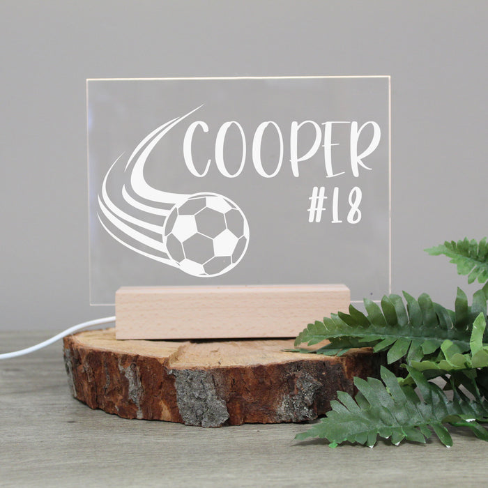 Personalized soccer player LED light