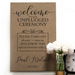 Personalized unplugged ceremony sign.
